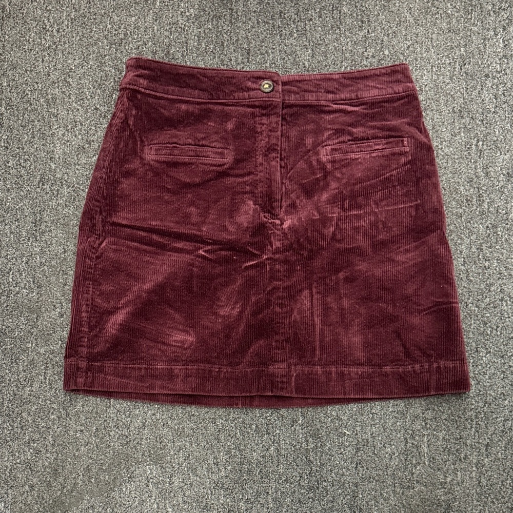 LOFT Rich Burgundy Corduroy Mini Skirt